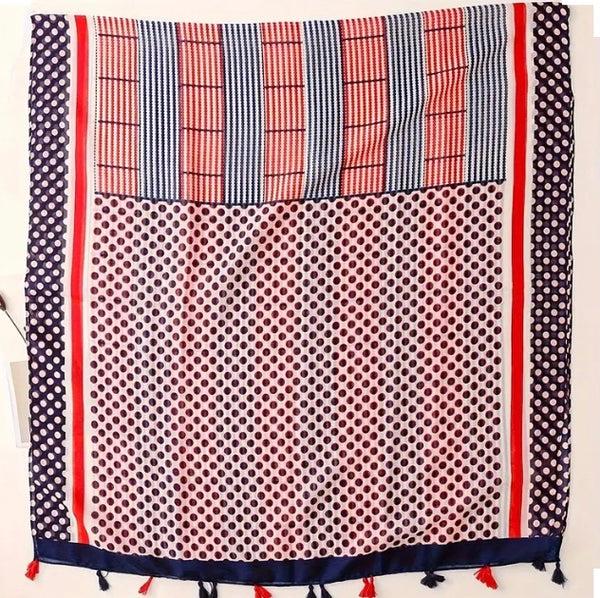 Maryam's Essential Printed Cotton Viscose Tassels Hijab