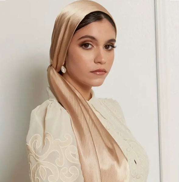 Maryam's Diamond Style Plain Shiny Polyester Hijabs/Scarves