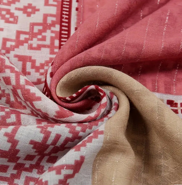 Maryam's Essential Printed Cotton Viscose Tassels Hijab