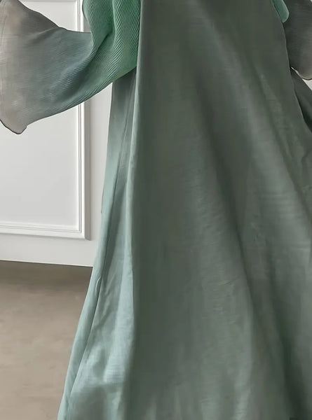 Maryam’s Essential Luxury Tie-Dye Hem Long Bell Sleeves Maxi Abaya Dress