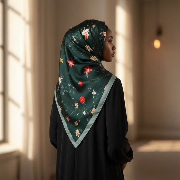 Maryam's Essential Stunning Silk Satin Printed Shawl/Hijab