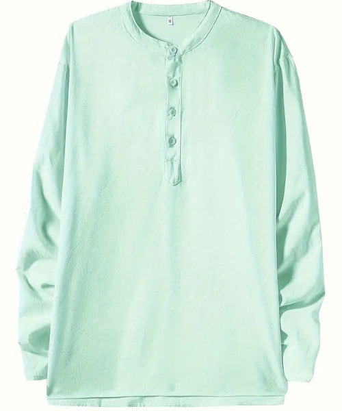 Maryam’s Essential Breathable Button Long Sleeves Cotton Linen Top Tank