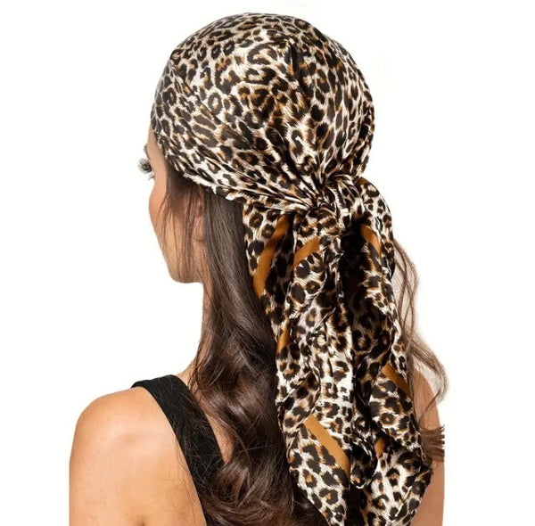 Maryam's Diamond Style Luxury Premium Leopard Silk Satin Hijab