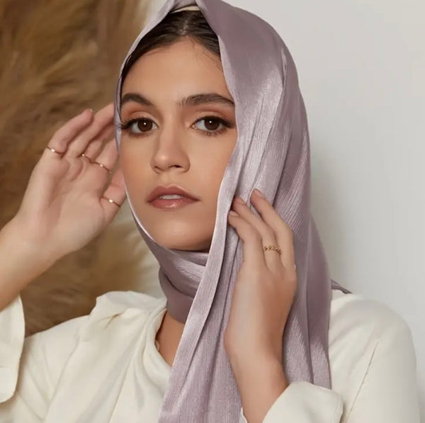 Maryam's Diamond Style Plain Shiny Polyester Hijabs/Scarves