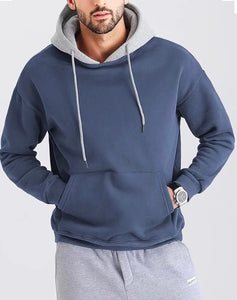 Maryam’s Essential Men Casual Contrast Colour Hoody Long Sleeves Pocket Pullover Sweatshirt