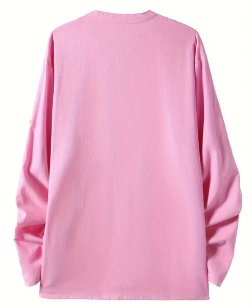 Maryam’s Essential Breathable Button Long Sleeves Cotton Linen Top Tank