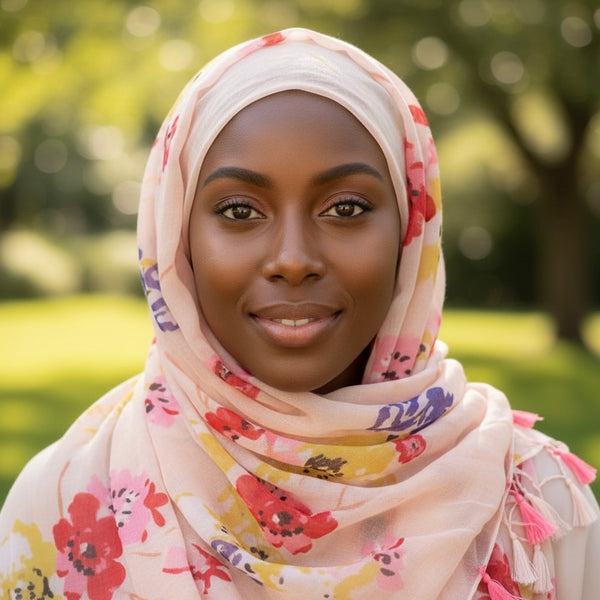 Maryam's Essential Printed Cotton Viscose Tassels Hijab