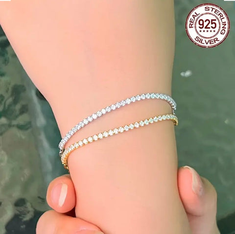 Maryam’s Essential Diamond Style Exquisite Thin Shiny Luxury Tennis Bracelets