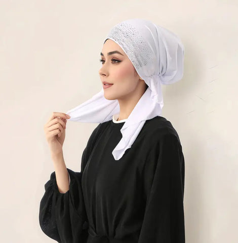 Maryam’s Essential Diamanté Vintage Plain Pre-Tied Hijab