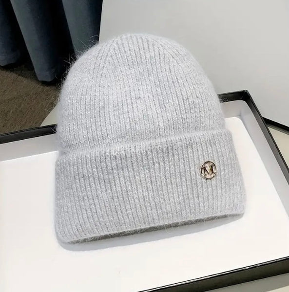 Maryam's Essential Trendy Metal M Knitted Hat