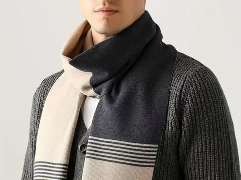 Maryam’s Essential Luxury Men Large Pure Wool Cashmere Scarf