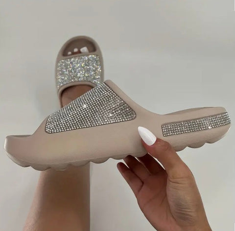 Maryam’s Essential Sparkle Diamanté Slip-on Slide Slipper Shoes