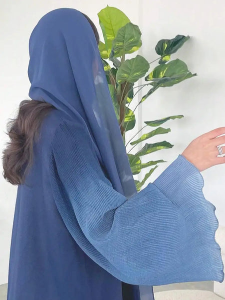 Maryam’s Essential Luxury Tie-Dye Hem Long Bell Sleeves Maxi Abaya Dress