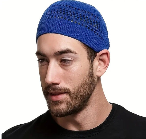 Maryam’s Essential Men Luxury Muslim Knitted Stretchy Breathable Kufi Cap