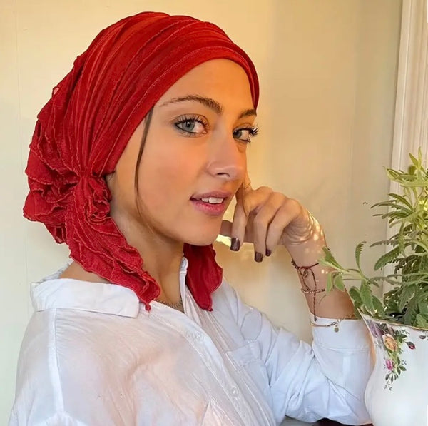 Maryam’s Essential Raffle Lace Pleated Pre - Tied Head Scarves/Hijabs