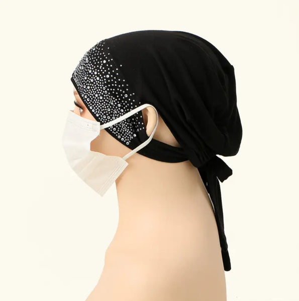Maryam’s Essential Diamanté Revolutionary Sporty Ear Accessible Tie Back Inner Cap