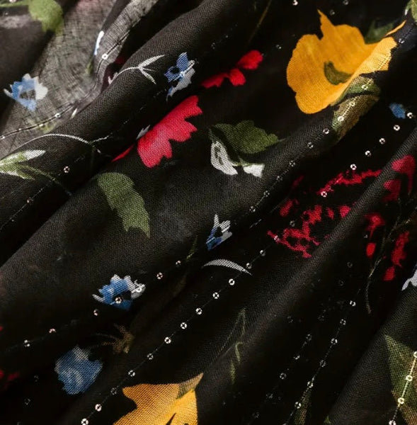 Maryam's Essential Floral Printed Cotton Tassels Hijab
