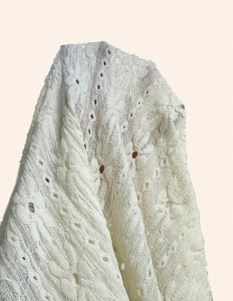 Maryam’s Essential Luxury Eyelet Embroidery Ruffle Sleeve Round Neck Bow Pattern Sleepwear Set