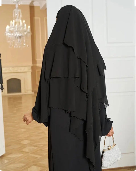 Maryam’s Essential Luxury Plain Layered Khimar Hijab