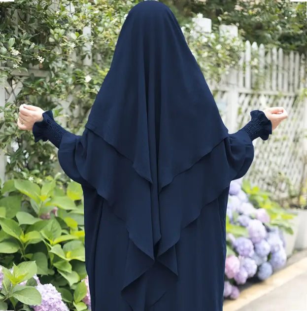 Maryam’s Essential Luxury Plain Layered Khimar Hijab
