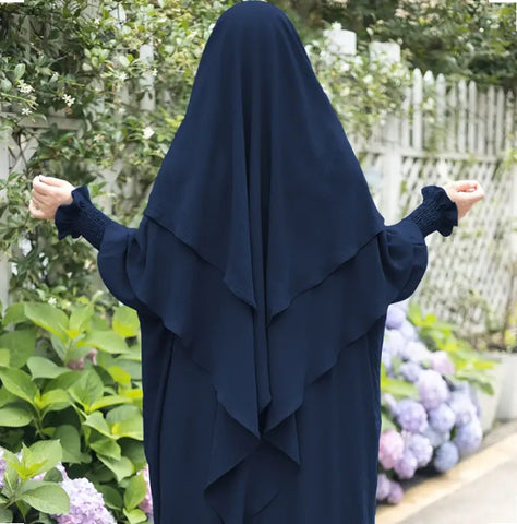 Maryam’s Essential Luxury Plain Layered Khimar Hijab
