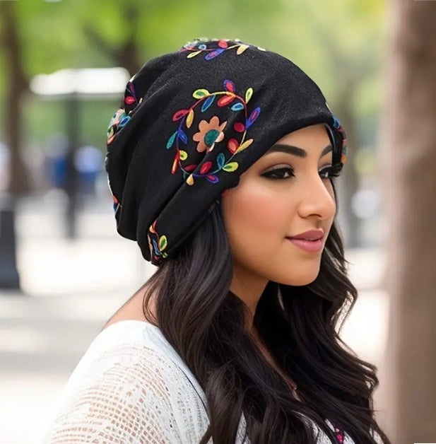 Maryam’s Essential Vintage Floral Knit Head and Neck Multifunction Gaiter Scarf