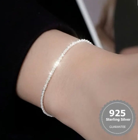 Maryam’s Essential Luxury 925 Sterling Silver Shiny Thin Chain Niche Bracelets