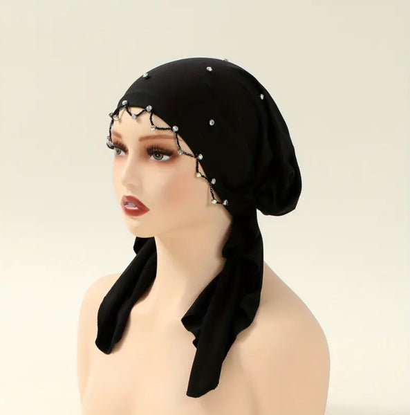 Maryam’s Essential Diamanté Elegant Everyday & Formal Chic Pre - Tied Head-wrap Hijab