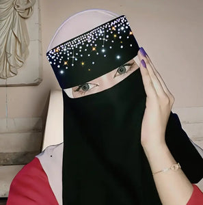 Maryam’s Essential Diamanté Thin Breathable Chiffon Niqab Veil Headscarf