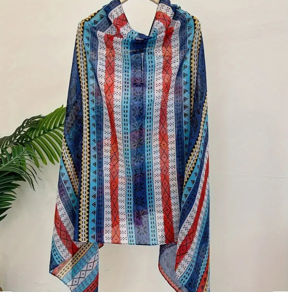 Maryam's Essential Printed Cotton Viscose Tassels Shawl