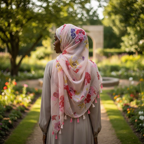 Maryam's Essential Printed Cotton Viscose Tassels Hijab