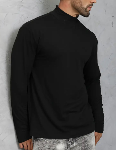 Maryam’s Essential Men Casual High Neck Long Sleeves T-Shirt