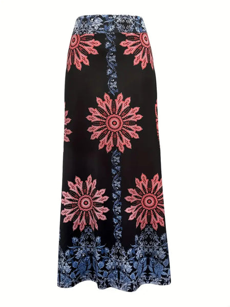 Maryam’s Essential Allover Print High Waist Maxi Length Skirt