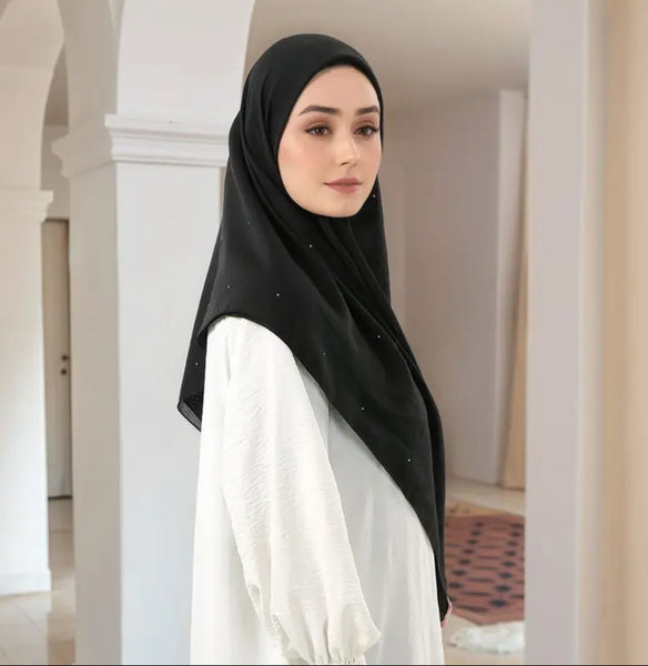 Maryam's Essential Large Premium Diamanté Cotton Viscose Hijab
