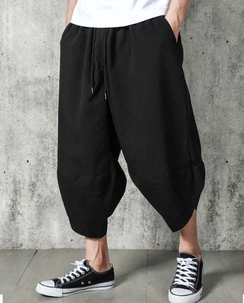 Maryam’s Essential Luxury Vintage Drawstring Wide Leg Cropped Harem Trouser
