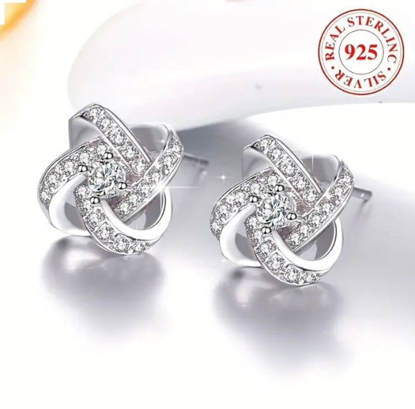 Maryam’s Essential Exquisite 925 Sterling Silver Hypoallergenic Flower Stud Earrings