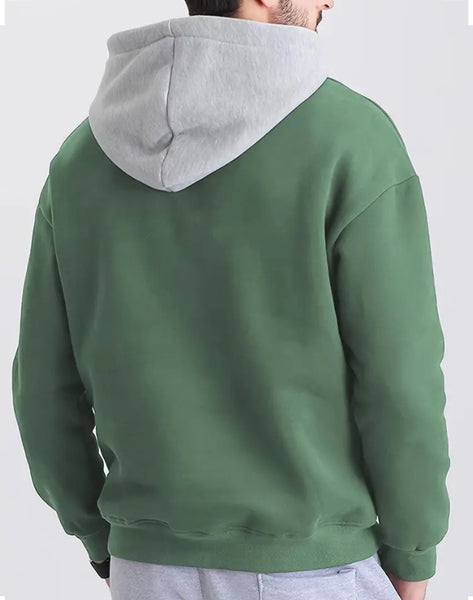 Maryam’s Essential Men Casual Contrast Colour Hoody Long Sleeves Pocket Pullover Sweatshirt