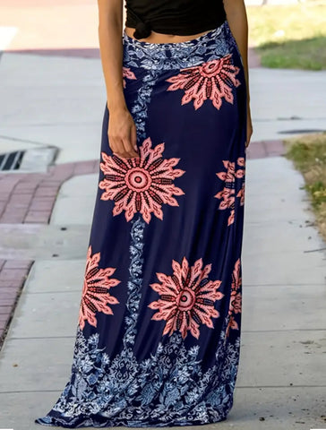 Maryam’s Essential Allover Print High Waist Maxi Length Skirt