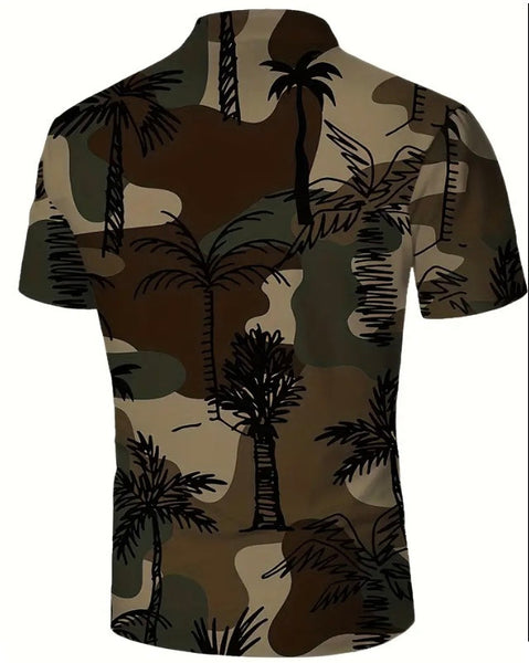 Maryam’s Essential Camouflage Pattern Men’s Short Sleeves Button Down Shirt