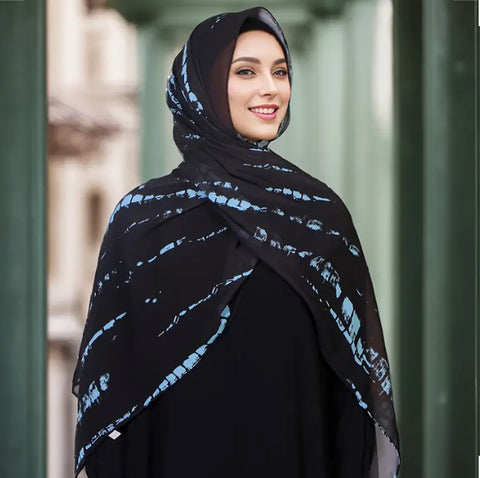 Maryam’s Essential Premium Tye & Dye Print Chiffon Hijab/Shawl