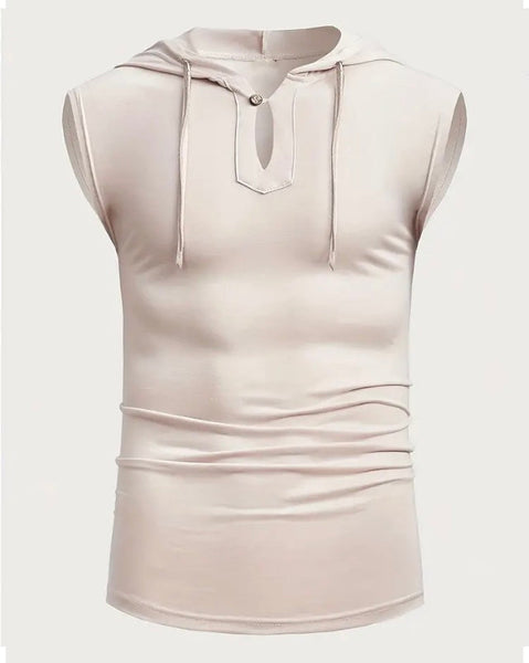 Maryam’s Essential Breathable Hood Drawstring Sleeveless Cotton Top Tank