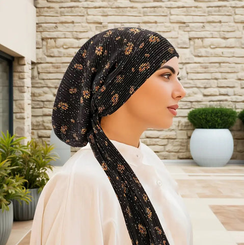 Maryam’s Essential Luxury Printed Lightweight Headscarf With Long Tail