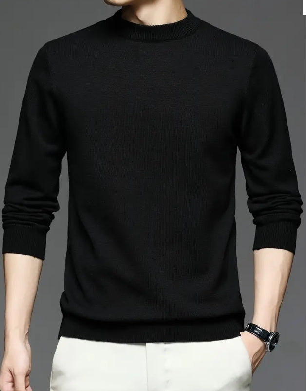 Maryam’s Essential Men Warm Knit Crew Neck Long Sleeves Sweater