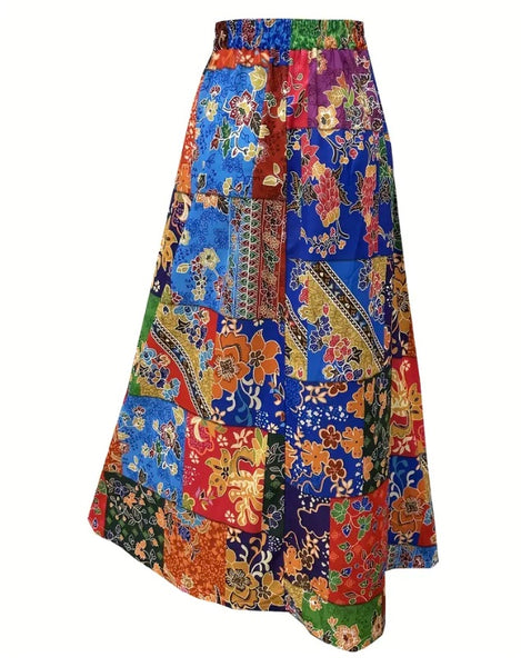 Maryam’s Essential Abstract Print High Waist Shirred Pleated Maxi Skirt