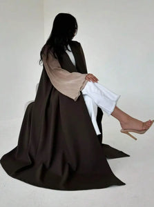 Maryam’s Essential Luxury Tie-Dye Hem Long Bell Sleeves Maxi Abaya Dress