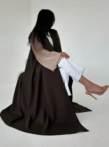 Maryam’s Essential Luxury Tie-Dye Hem Long Bell Sleeves Maxi Abaya Dress