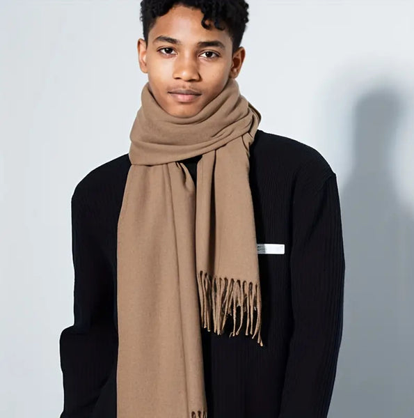 Maryam’s Essential Luxury Warm Soft Acrylic Knit Cashmere Tassels Scarf