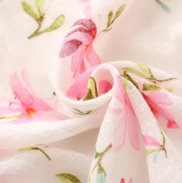 Maryam's Essential Flower Printed Polyester Tassels Hijab