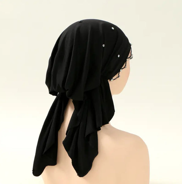 Maryam’s Essential Diamanté Elegant Everyday & Formal Chic Pre - Tied Head-wrap Hijab
