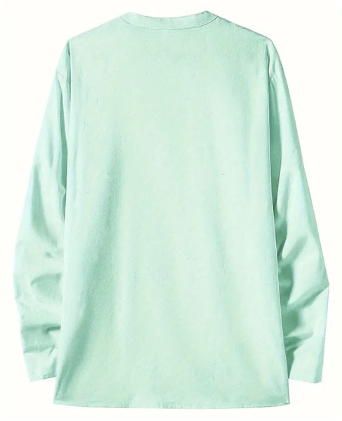 Maryam’s Essential Breathable Button Long Sleeves Cotton Linen Top Tank
